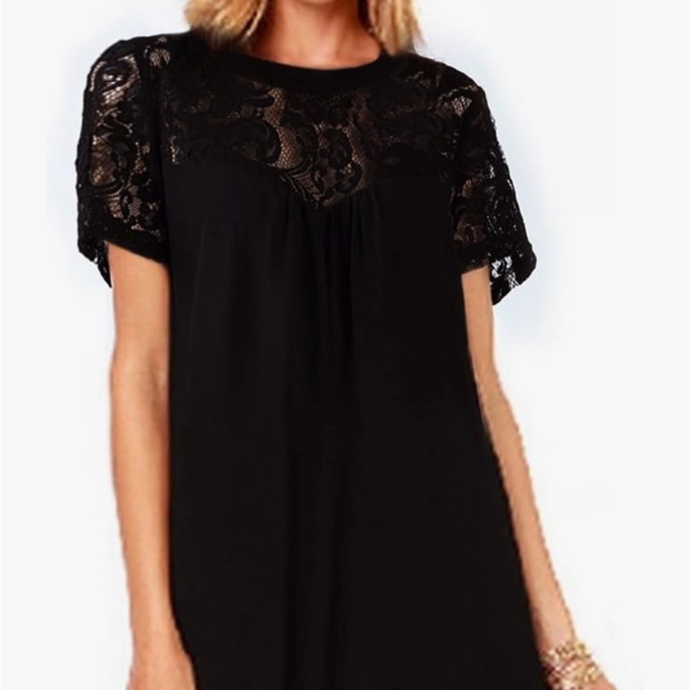 Elegant Black Lace Mini Dress
